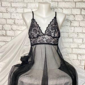 Floral Black Lace Dress Size Medium